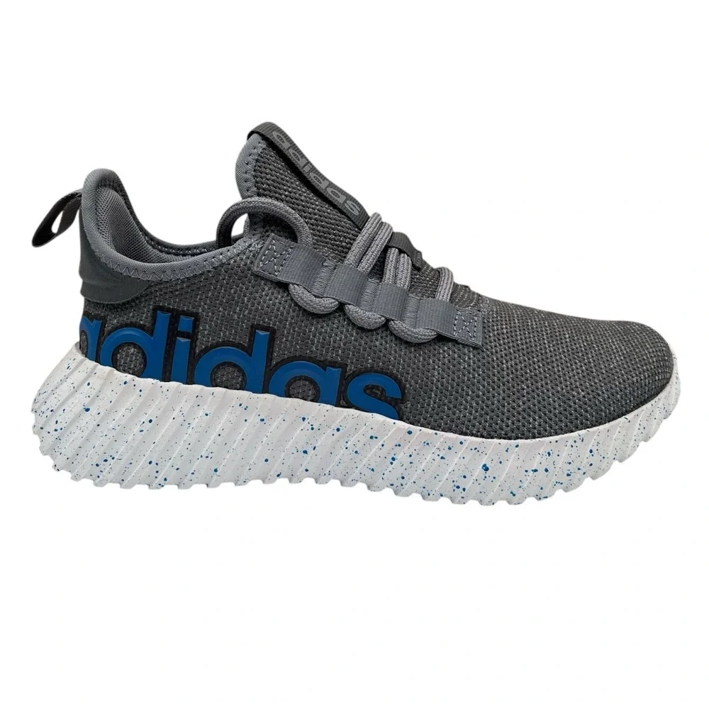 adidas Mens Kaptir 3.0 Running Shoes Size 6.5 WIDE Grey Blue Knit Upper Sneakers